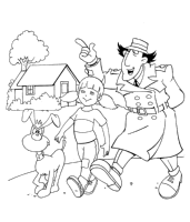 A coloring page of inspector gadget